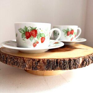 Vintage Christopher Stuart Berry Orchard Print Cup and Saucer X2